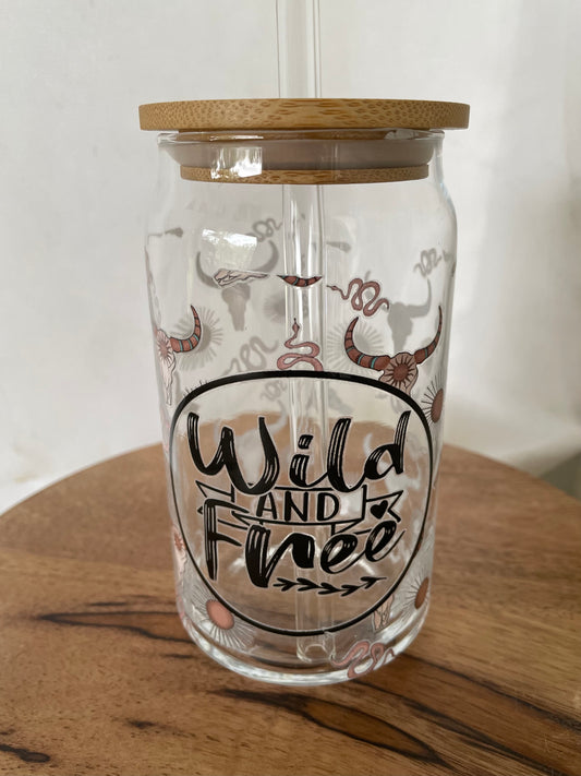 Wild and Free Can Glass/Straw